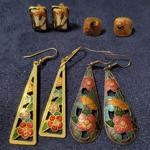 Closinee Floral Enamel Earrings Set